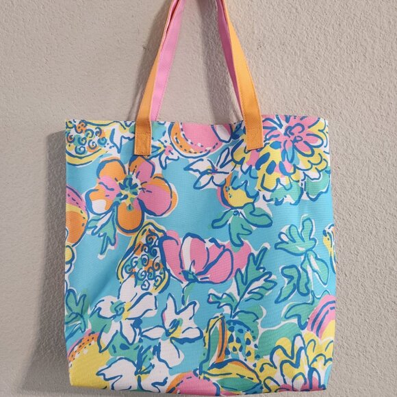 Lilly Pulitzer for Estee Lauder GWP Floral Print Shoulder Tote bag Canvas - Picture 5 of 8